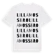 White t-shirt med Lilla Mossbro ordlek t-shirt