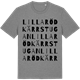 Mid Heather Gray t-shirt med Lilla Rödkärrstugan ordlek t-shirt