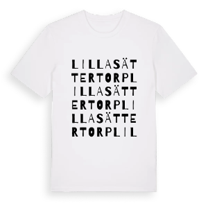 Lilla Sättertorp ordlek t-shirt – ekologisk bomull t-shirt från Pinshirt