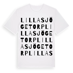 Lilla Sjögetorp ordlek t-shirt – ekologisk bomull t-shirt från Pinshirt