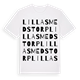 White t-shirt med Lilla Smedstorp ordlek t-shirt