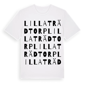 Lilla Trädtorp ordlek t-shirt – ekologisk bomull t-shirt från Pinshirt