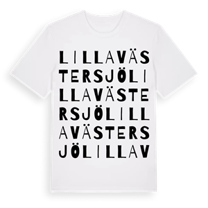 Lilla Västersjö ordlek t-shirt – ekologisk bomull t-shirt från Pinshirt