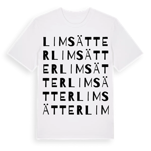 Limsätter ordlek t-shirt – ekologisk bomull t-shirt från Pinshirt
