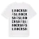 White t-shirt med Lindersnäs ordlek t-shirt