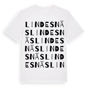 Lindesnäs ordlek t-shirt – ekologisk bomull t-shirt från Pinshirt