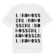 White t-shirt med Lindmossen ordlek t-shirt