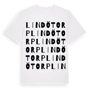 Lindötorp ordlek t-shirt – ekologisk bomull t-shirt från Pinshirt