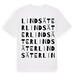 Lindsäter ordlek t-shirt – ekologisk bomull t-shirt från Pinshirt