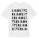 White t-shirt med Lindsäter ordlek t-shirt