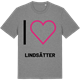 Mid Heather Gray t-shirt med Jag älskar Lindsätter t-shirt stort tryck