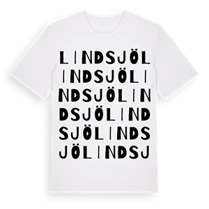 Lindsjö ordlek t-shirt – ekologisk bomull t-shirt från Pinshirt