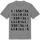 Mid Heather Gray t-shirt med Lissnäs kalkbruk ordlek t-shirt