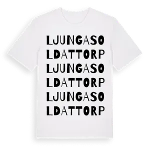 Ljunga Soldattorp ordlek t-shirt – ekologisk bomull t-shirt från Pinshirt