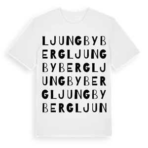 Ljungbyberg ordlek t-shirt – ekologisk bomull t-shirt från Pinshirt