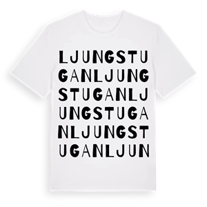 Ljungstugan ordlek t-shirt – ekologisk bomull t-shirt från Pinshirt