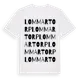 White t-shirt med Lommartorp ordlek t-shirt