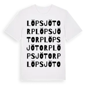 Löpsjötorp ordlek t-shirt – ekologisk bomull t-shirt från Pinshirt
