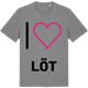 Mid Heather Gray t-shirt med Jag älskar Löt t-shirt stort tryck