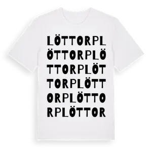 Löttorp ordlek t-shirt – ekologisk bomull t-shirt från Pinshirt