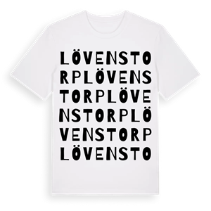Lövenstorp ordlek t-shirt – ekologisk bomull t-shirt från Pinshirt