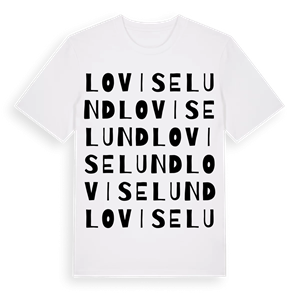 Loviselund ordlek t-shirt – ekologisk bomull t-shirt från Pinshirt