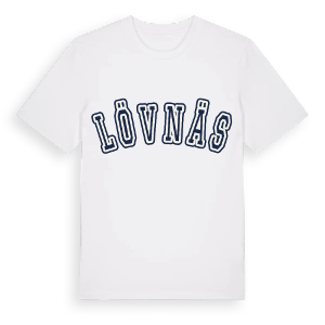 Lövnäs college t-shirt – ekologisk bomull t-shirt från Pinshirt