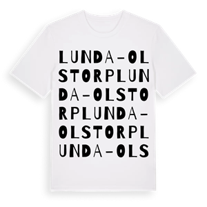 Lunda-Olstorp ordlek t-shirt – ekologisk bomull t-shirt från Pinshirt