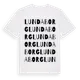 White t-shirt med Lundaborg ordlek t-shirt