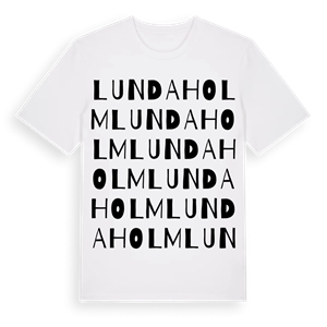 Lundaholm ordlek t-shirt – ekologisk bomull t-shirt från Pinshirt
