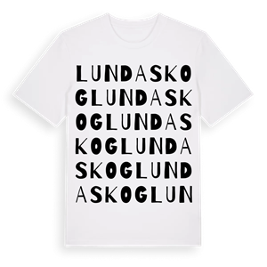 Lundaskog ordlek t-shirt – ekologisk bomull t-shirt från Pinshirt