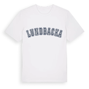 Lundbacka college t-shirt – ekologisk bomull t-shirt från Pinshirt
