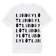 White t-shirt med Lundbylöt ordlek t-shirt