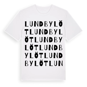 Lundbylöt ordlek t-shirt – ekologisk bomull t-shirt från Pinshirt