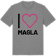 Mid Heather Gray t-shirt med Jag älskar Magla t-shirt stort tryck