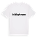 White t-shirt med Mälbykvarn fetstil t-shirt