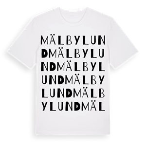 Mälbylund ordlek t-shirt – ekologisk bomull t-shirt från Pinshirt