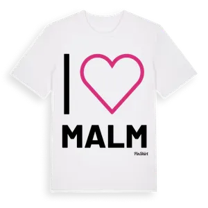 Jag älskar Malm t-shirt stort tryck – ekologisk bomull t-shirt från Pinshirt