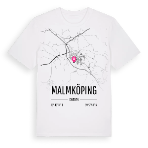 Malmköping karta t-shirt – ekologisk bomull t-shirt från Pinshirt