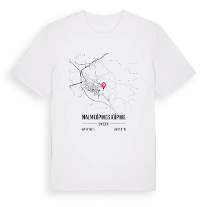 Malmköpings köping karta t-shirt – ekologisk bomull t-shirt från Pinshirt