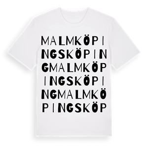 Malmköpings köping ordlek t-shirt – ekologisk bomull t-shirt från Pinshirt