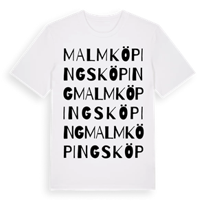 Malmköpings köping ordlek t-shirt – ekologisk bomull t-shirt från Pinshirt
