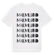 White t-shirt med Malmlund ordlek t-shirt