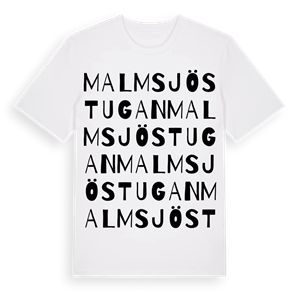 Malmsjöstugan ordlek t-shirt – ekologisk bomull t-shirt från Pinshirt