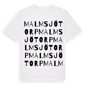 Malmsjötorp ordlek t-shirt – ekologisk bomull t-shirt från Pinshirt