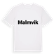 White t-shirt med Malmvik fetstil t-shirt