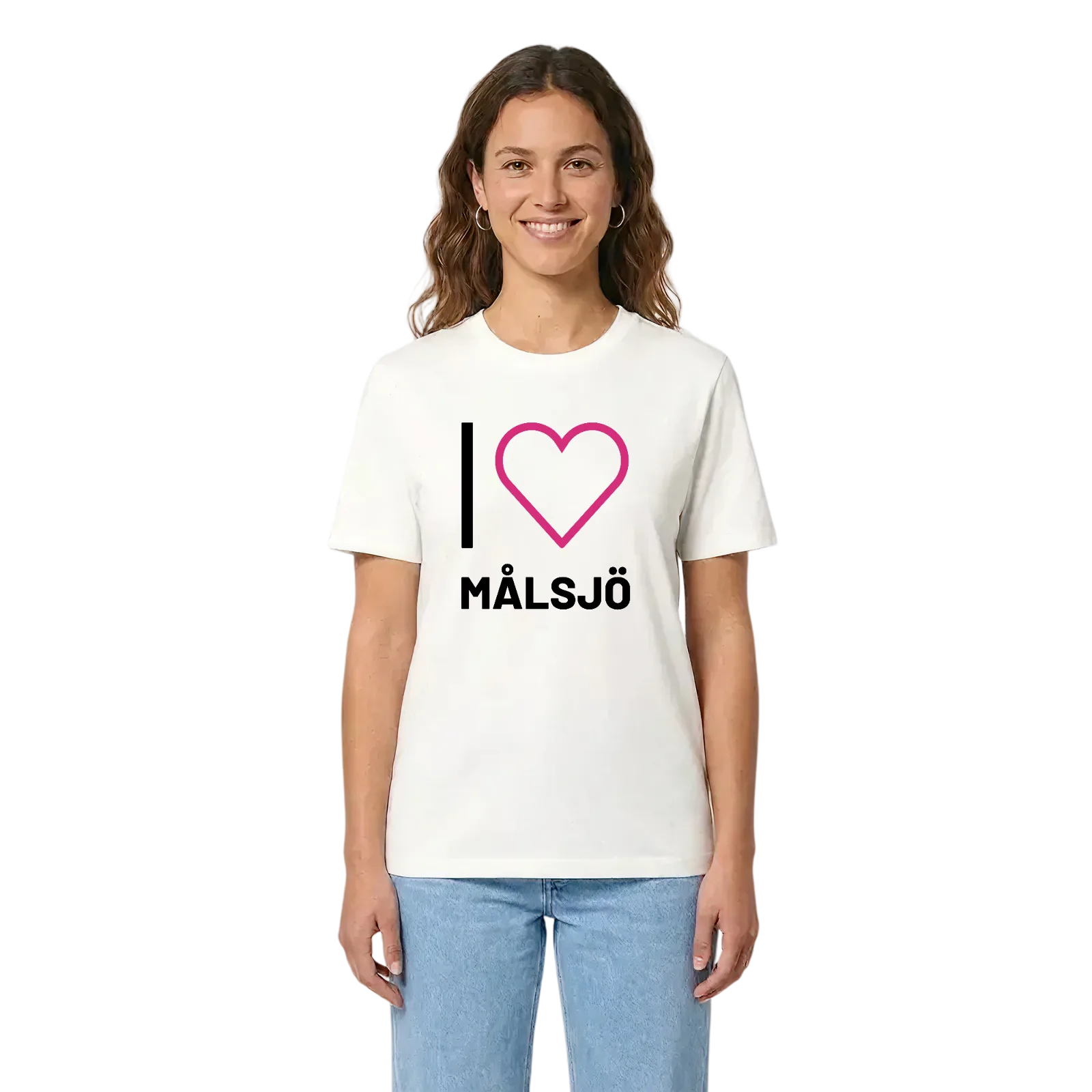 Jag älskar Målsjö t-shirt stort tryck – White, i miljö