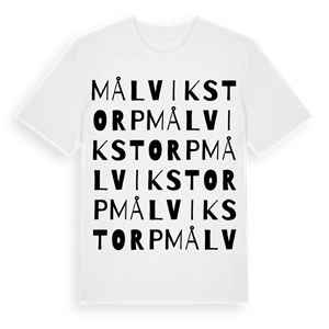 Målvikstorp ordlek t-shirt – ekologisk bomull t-shirt från Pinshirt