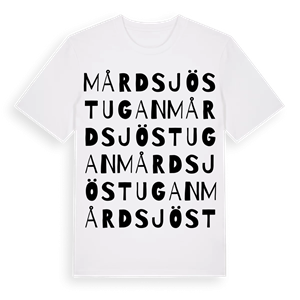 Mårdsjöstugan ordlek t-shirt – ekologisk bomull t-shirt från Pinshirt