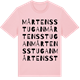 Pink Cotton t-shirt med Mårtensstugan ordlek t-shirt